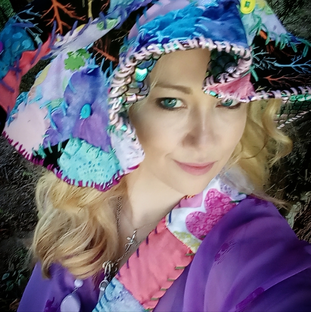Patchwork Coven forest scavenger crossbody bag "Earth Magic Fairies"
